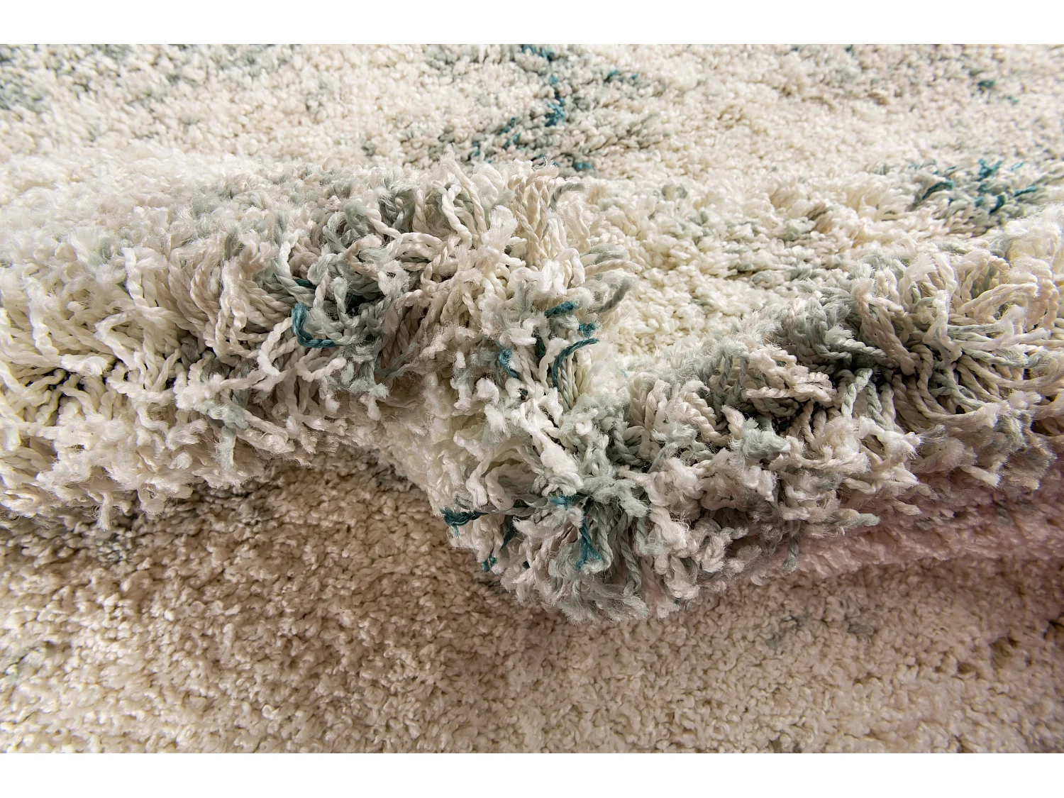 Hoogpolig tapijt 275x185 Beige - Groen Lachen Haze