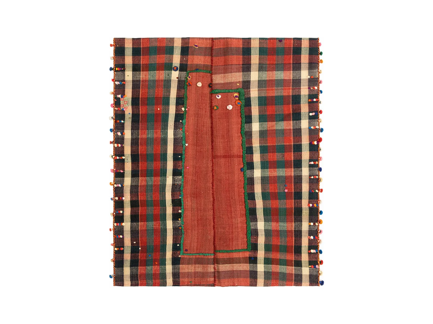Tapis de laine 121x150 rouge Jajim