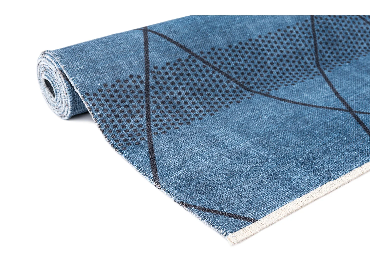 Tapis 65x120 bleu Kriens Maya