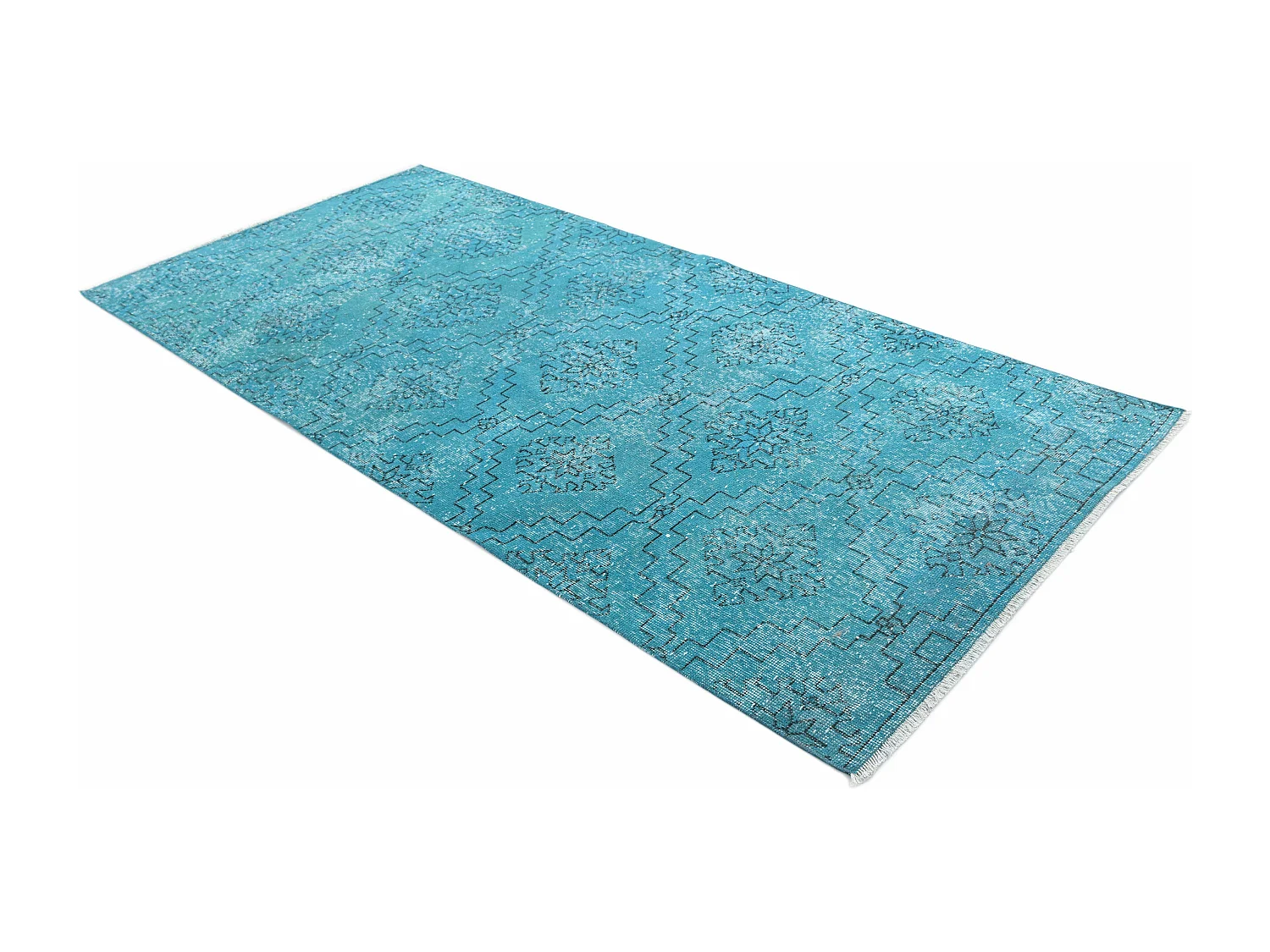 Tapis de laine 114x272 turquoise Ultra Vintage