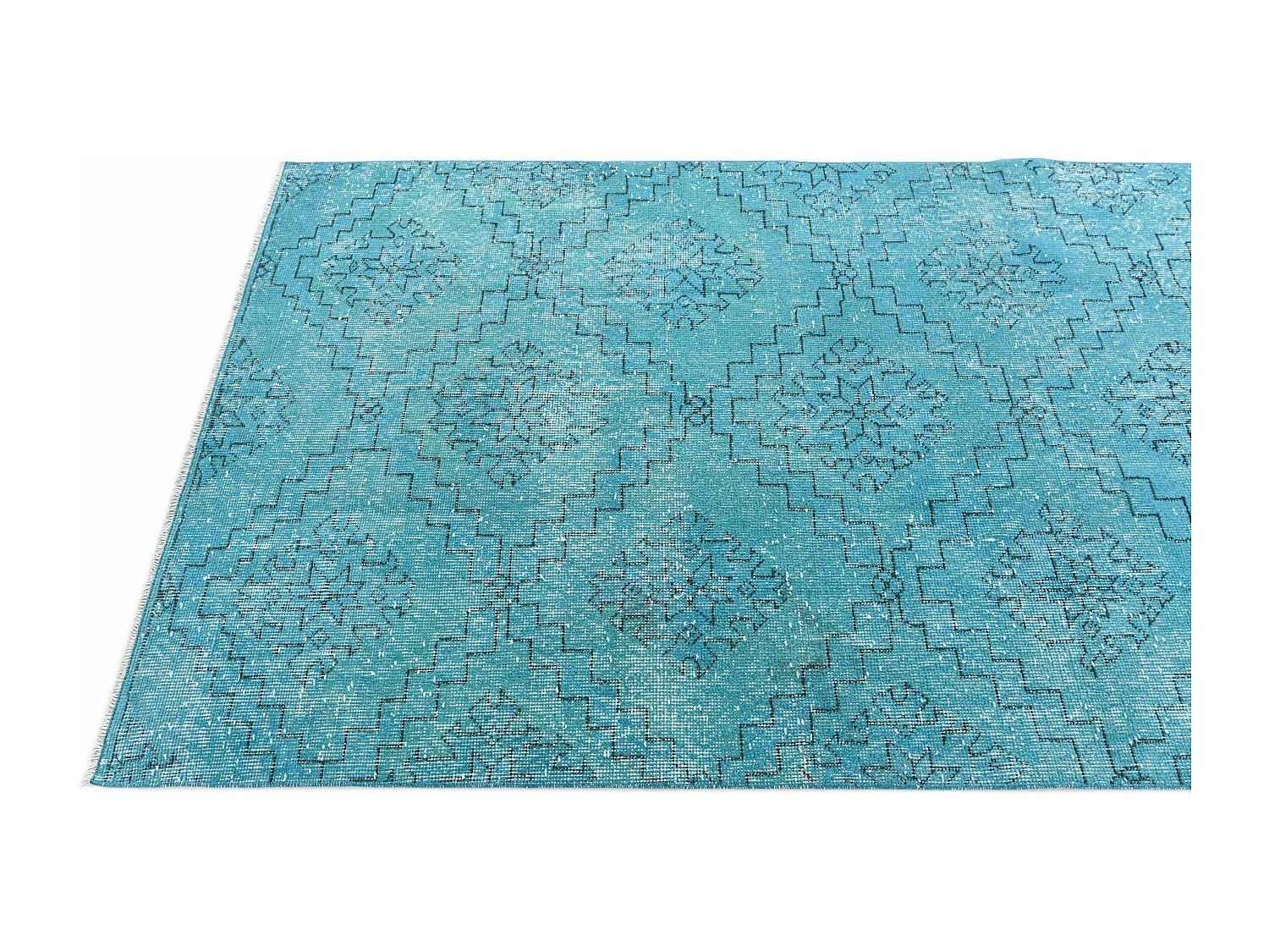 Tapis de laine 114x272 turquoise Ultra Vintage