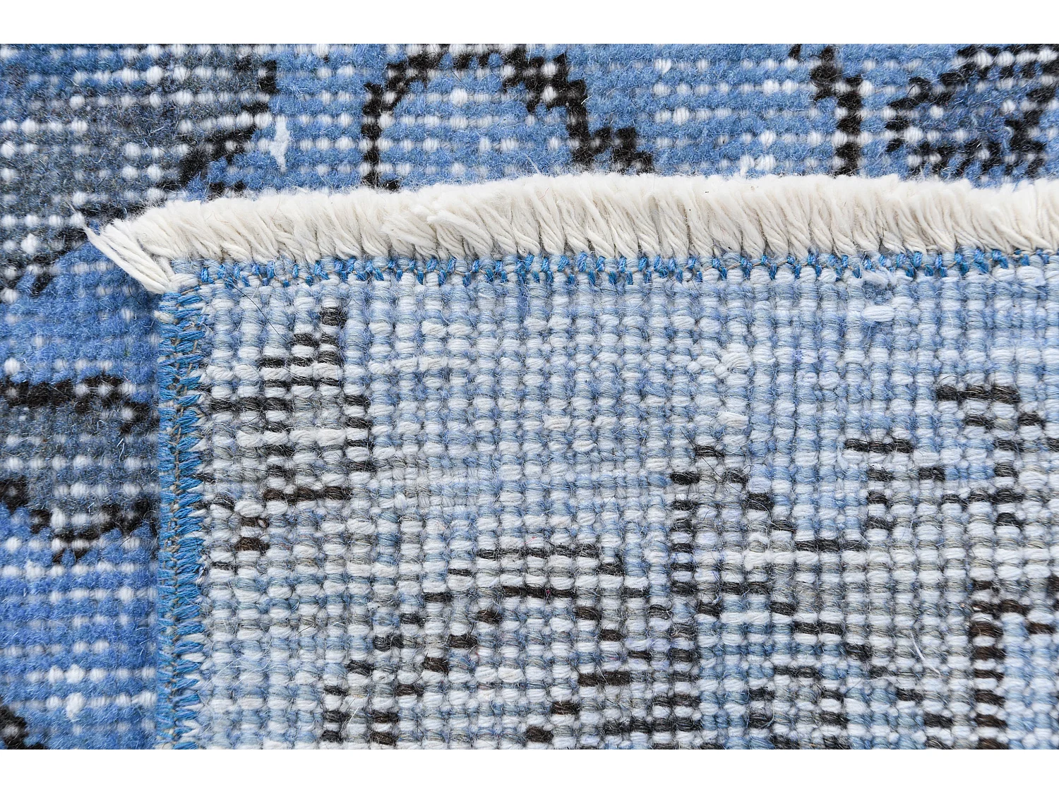 Tapis de laine 193x300 Bleu Ultra Vintage