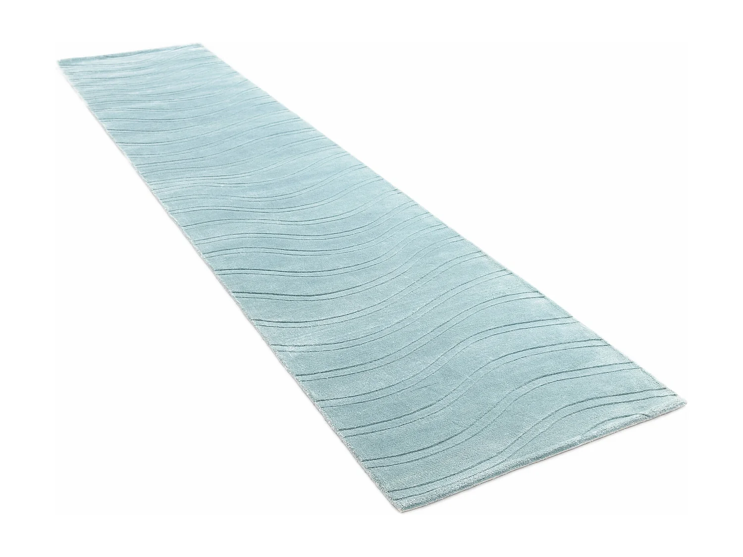 Tapis de couloir en laine 81x394 bleu Darya
