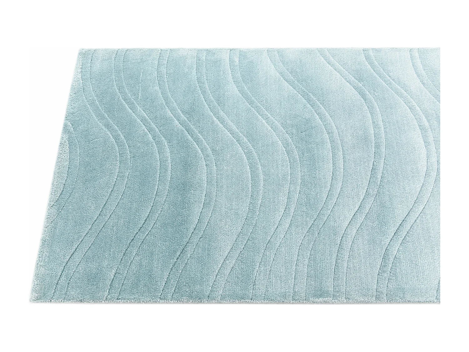 Tapis de couloir en laine 81x394 bleu Darya