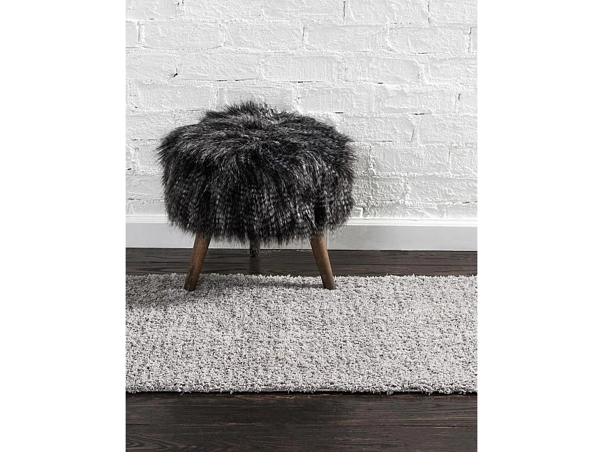 Hochflorteppich 62x185 Silber-Grau Luzern