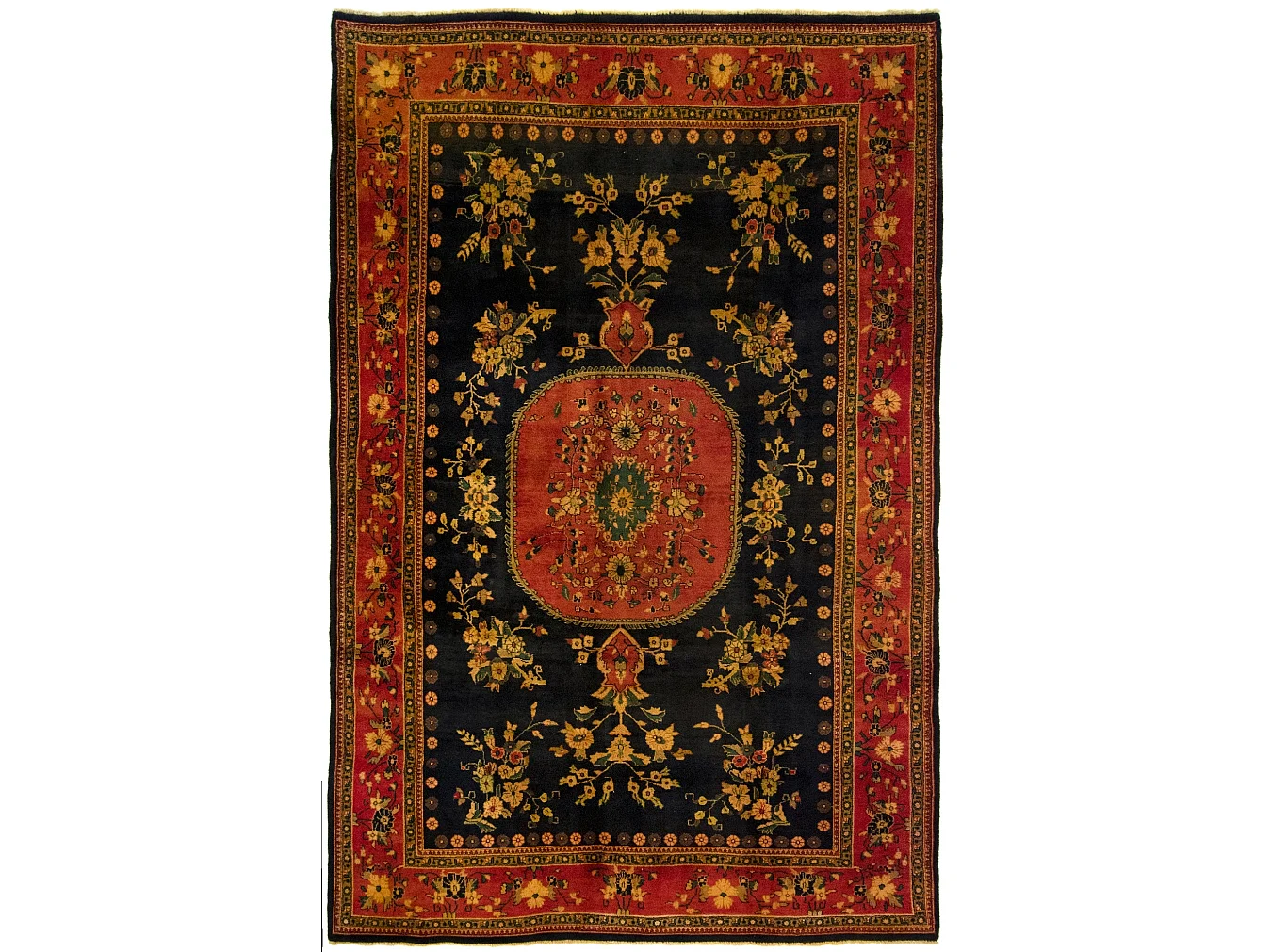 Tappeto in lana 186x286 nero Ghom