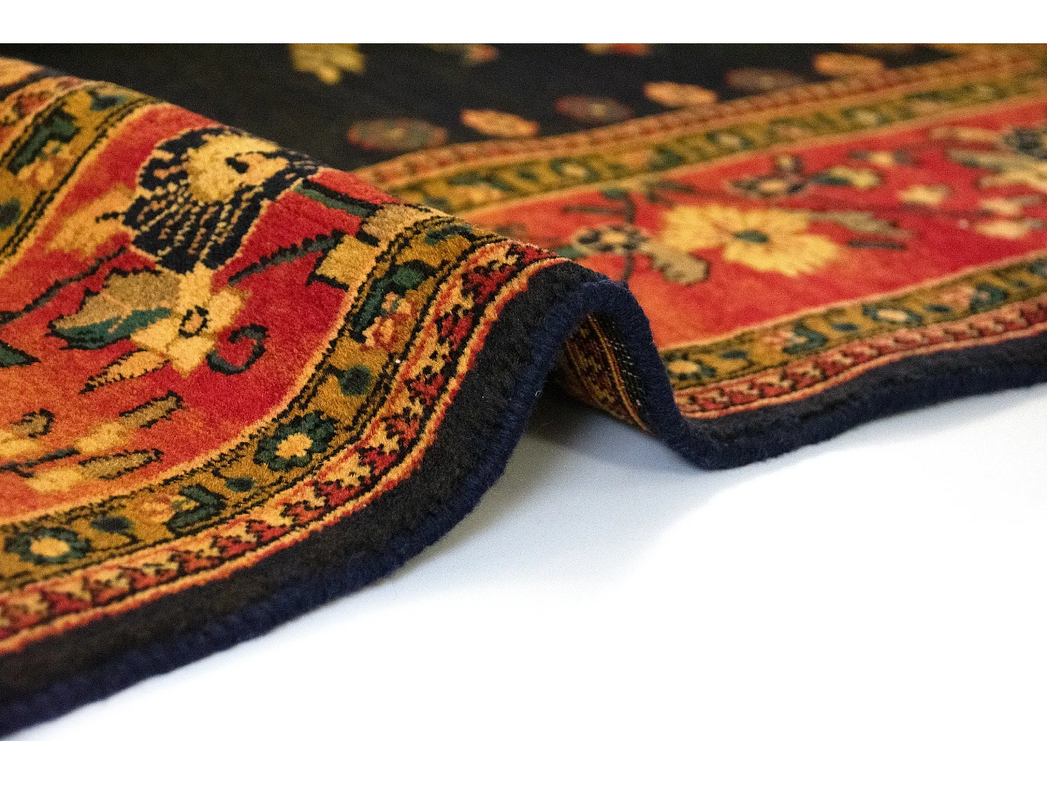 Tappeto in lana 186x286 nero Ghom