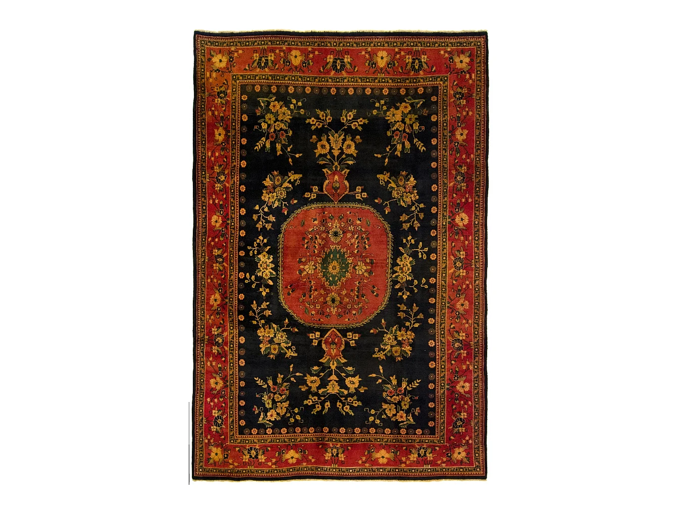 Tapis de laine 186x286 noir Ghom