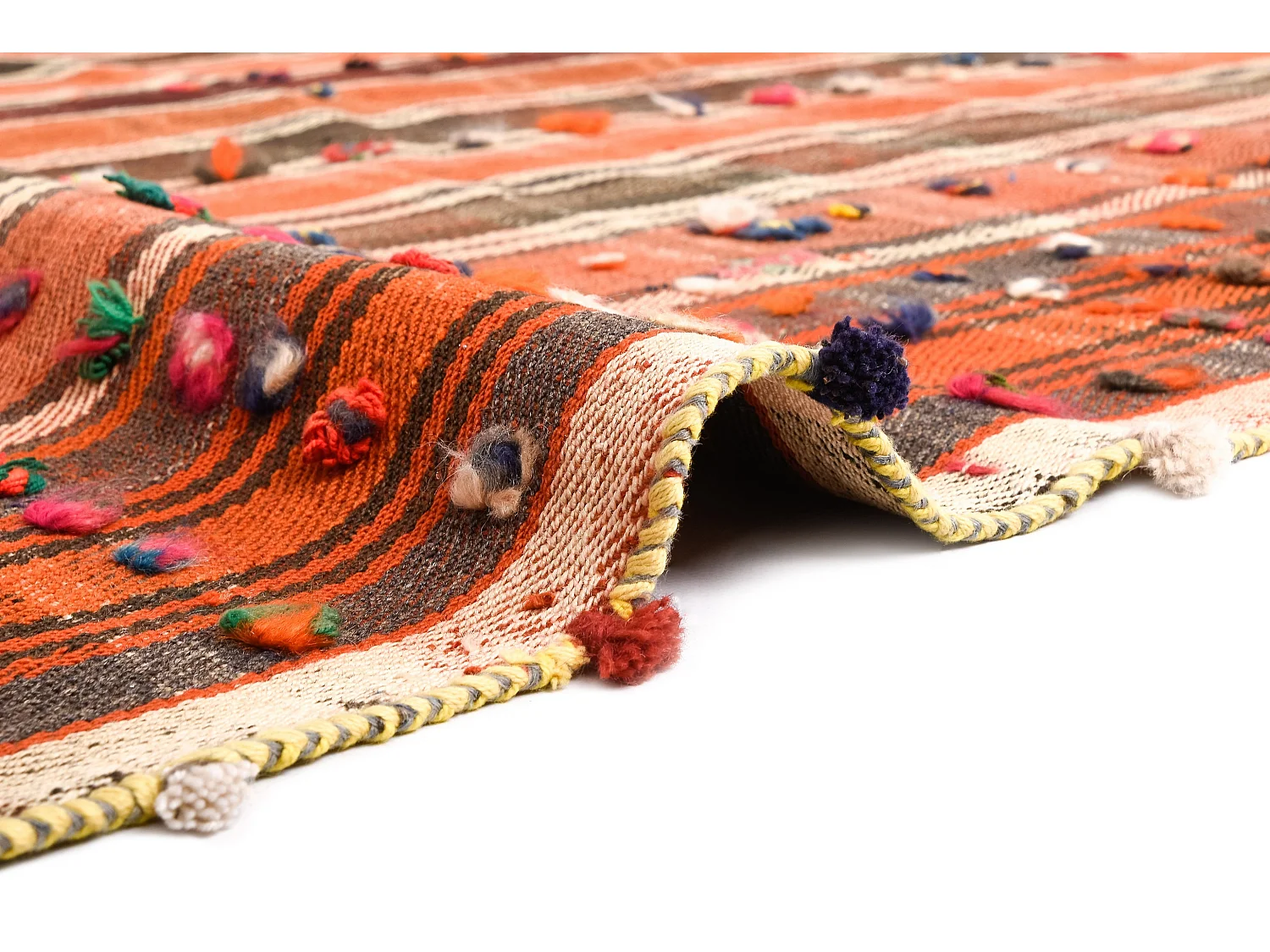 Tapis de laine 167x212 orange Jajim