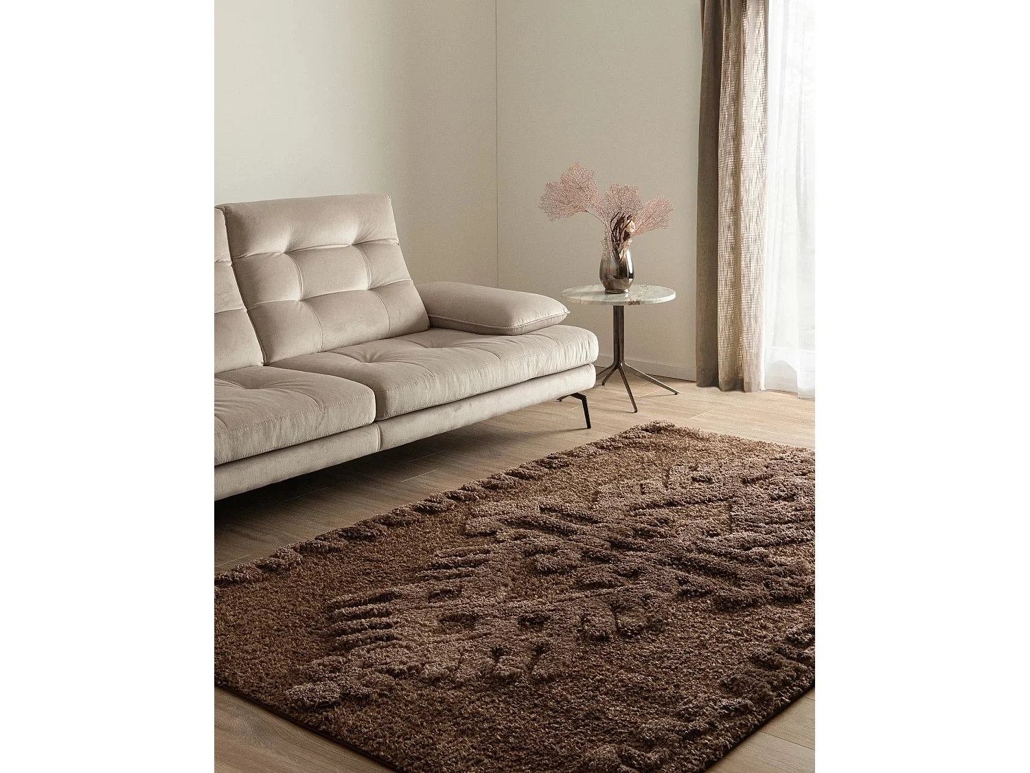 Tappeto shaggy  125x185 marrone scuro Thun Scutum