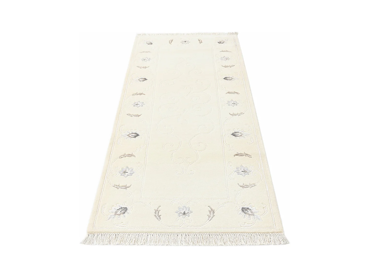 Läufer-Wollteppich 81x198 Beige Darya