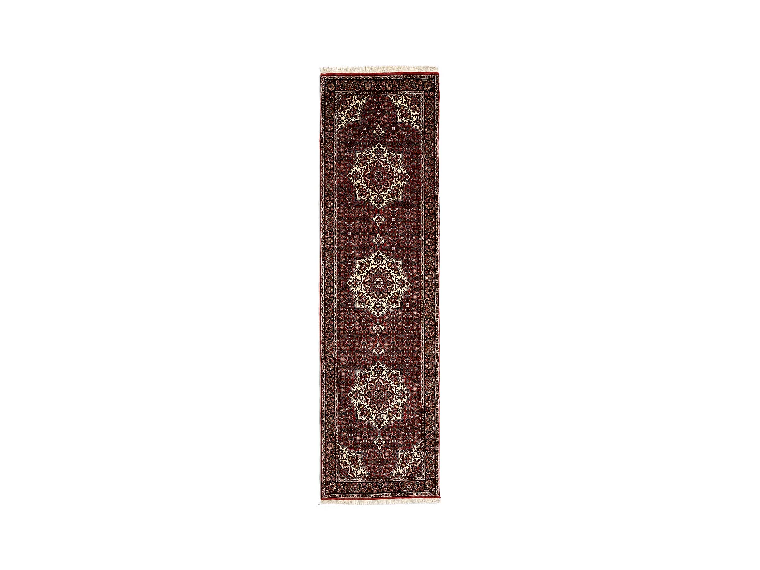 Tapis de couloir en laine 74x274 rouge Bidjar