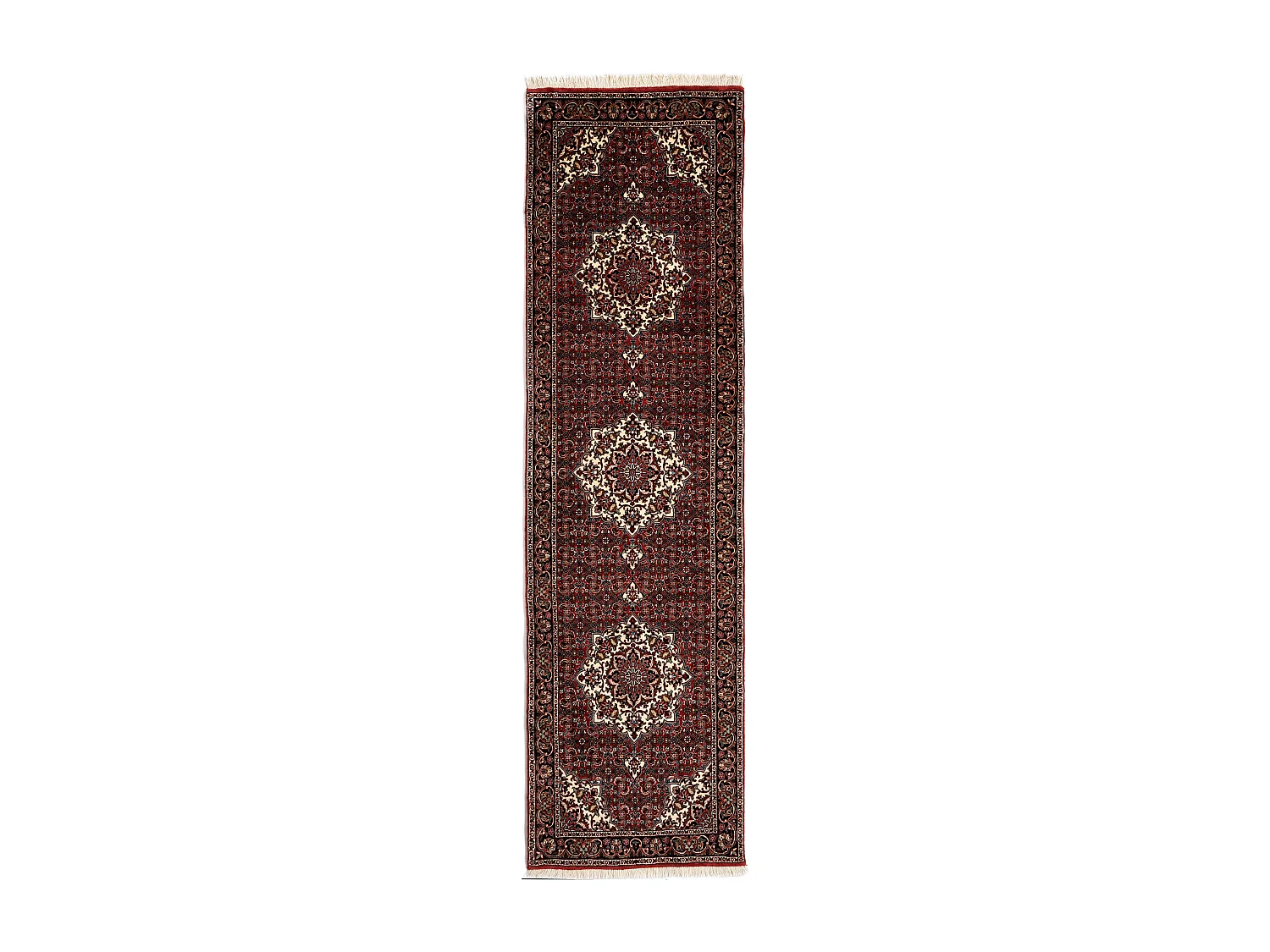 Tapis de couloir en laine 74x274 rouge Bidjar