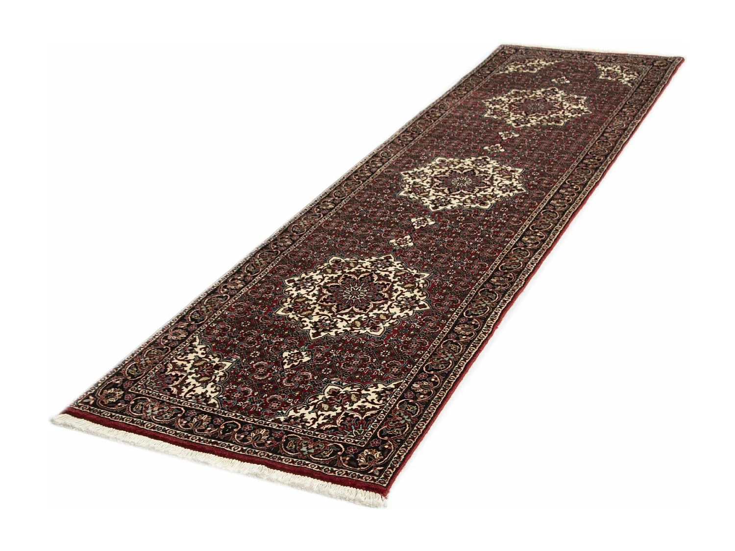 Tapis de couloir en laine 74x274 rouge Bidjar