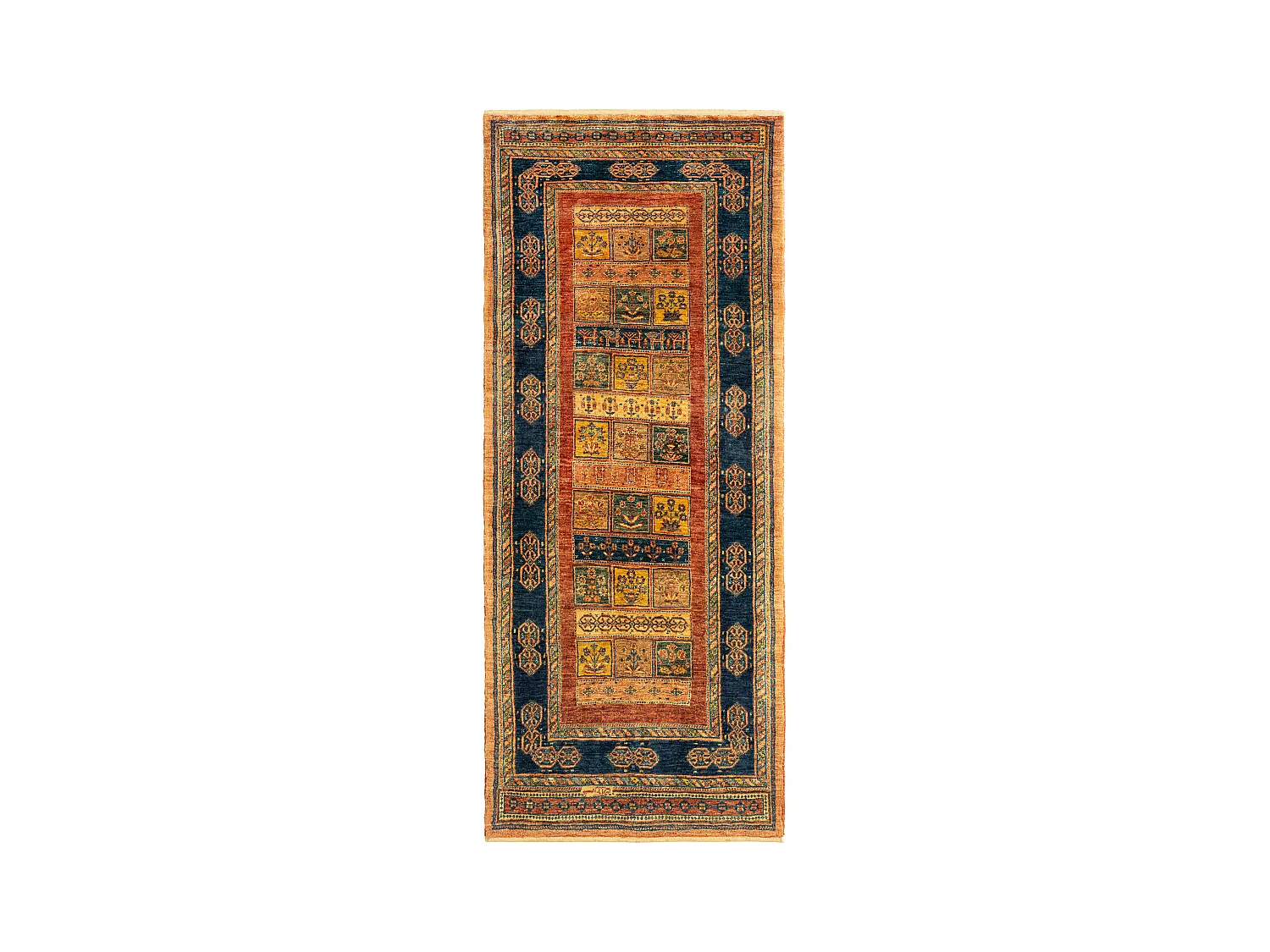 Tapis de couloir en laine 84x209 bleu Kashkuli