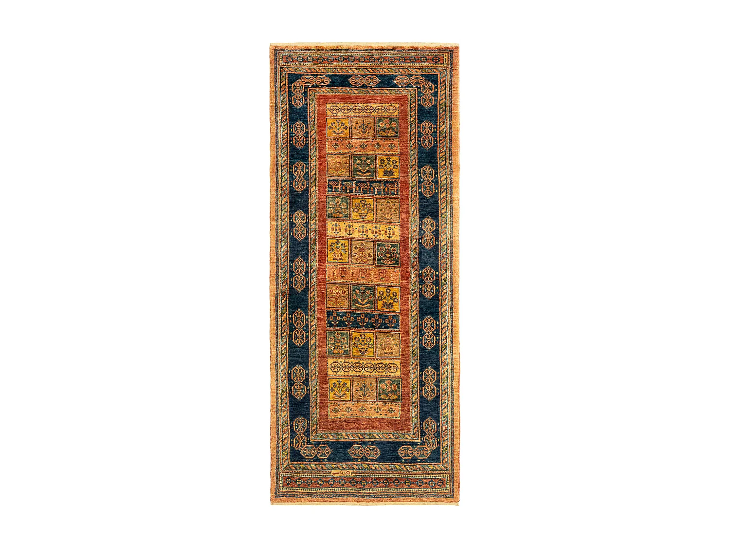 Tapis de couloir en laine 84x209 bleu Kashkuli