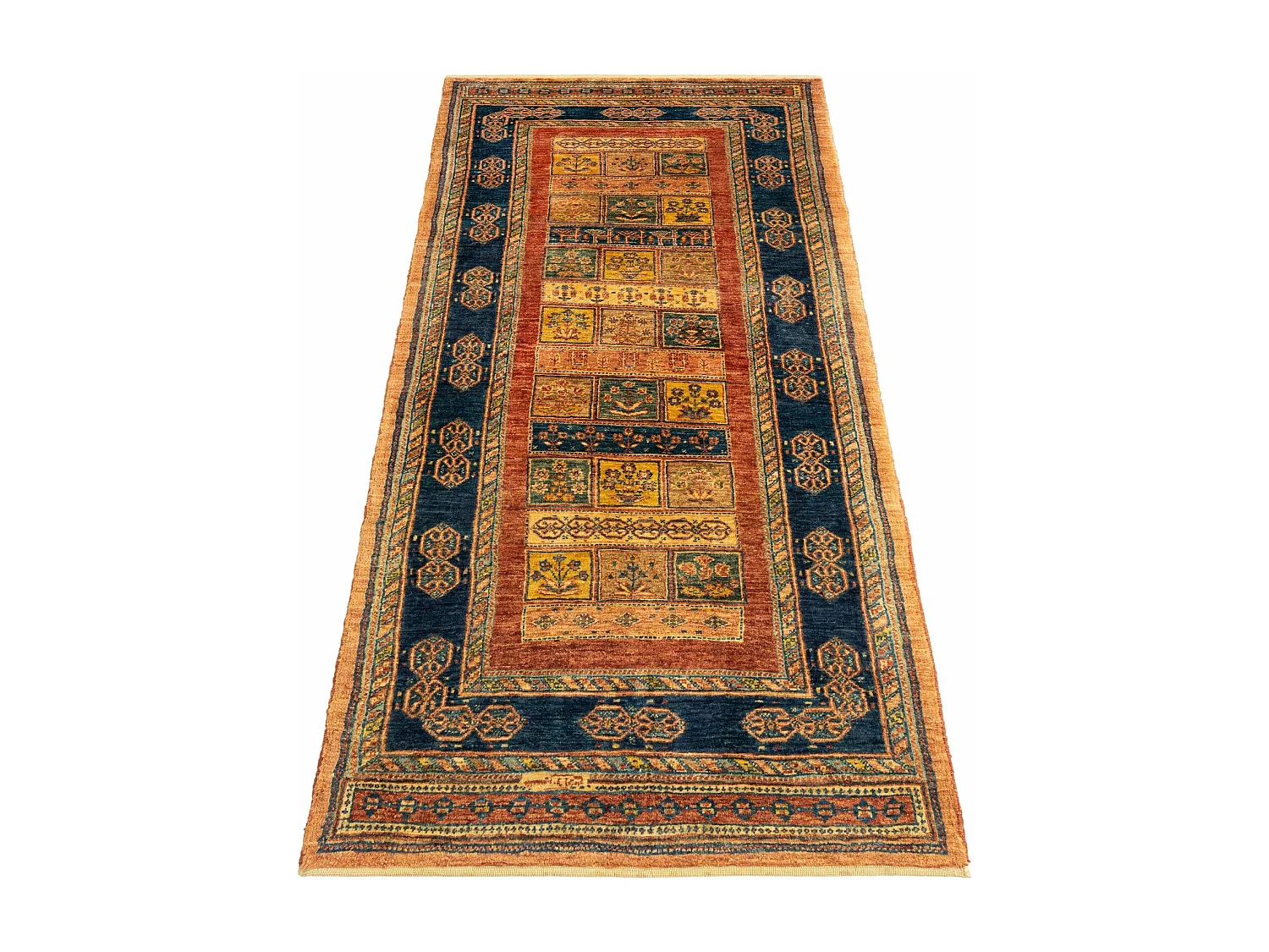 Tapis de couloir en laine 84x209 bleu Kashkuli