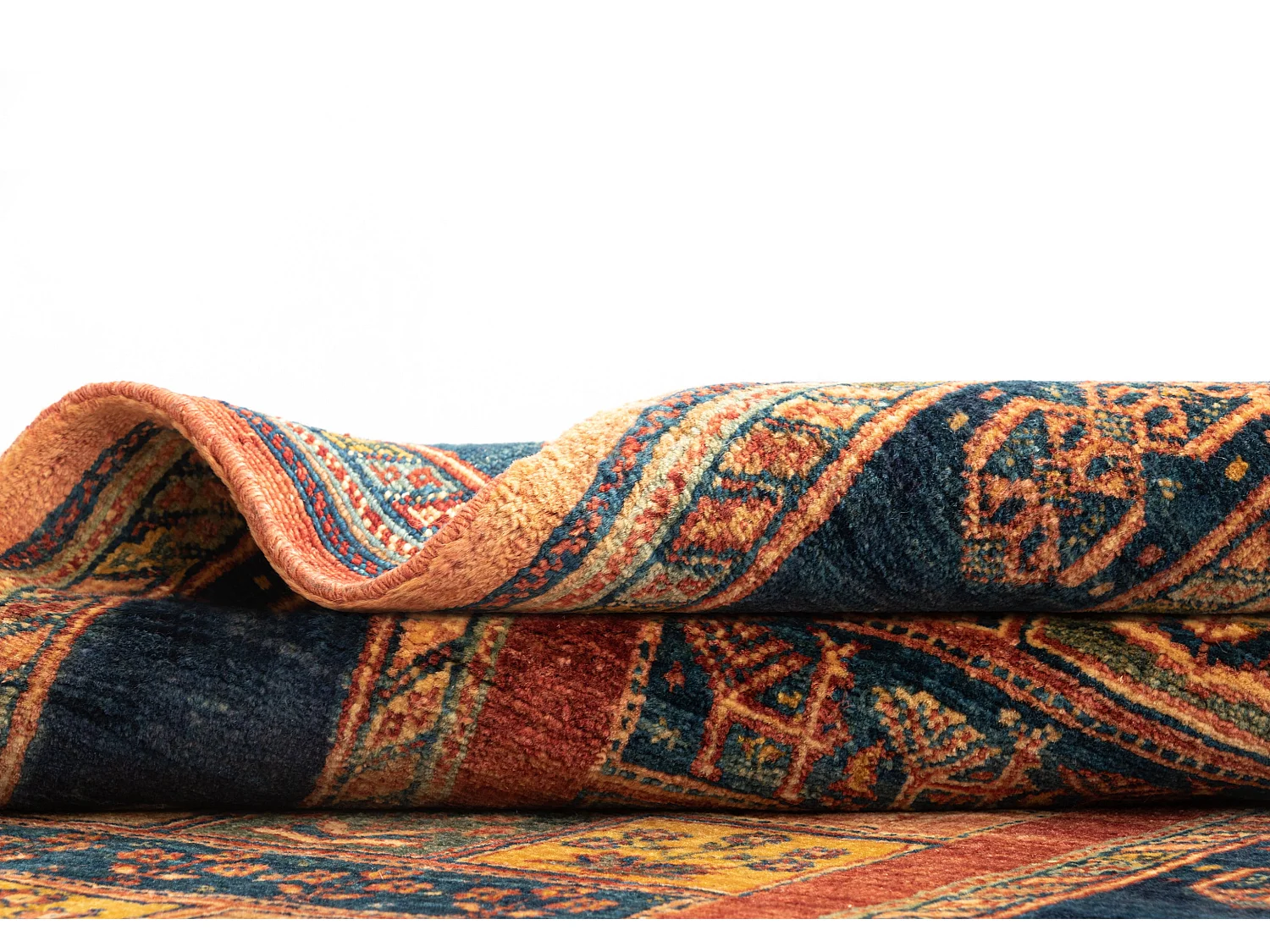 Tapis de couloir en laine 84x209 bleu Kashkuli