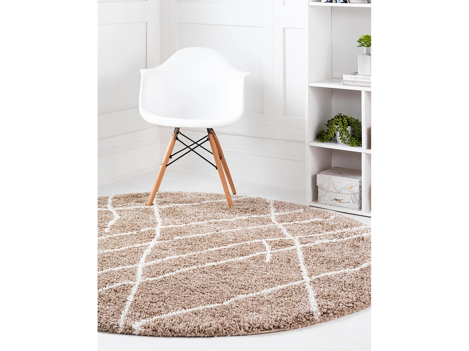 Tappeto shaggy  125x125 marrone Lachen Fence