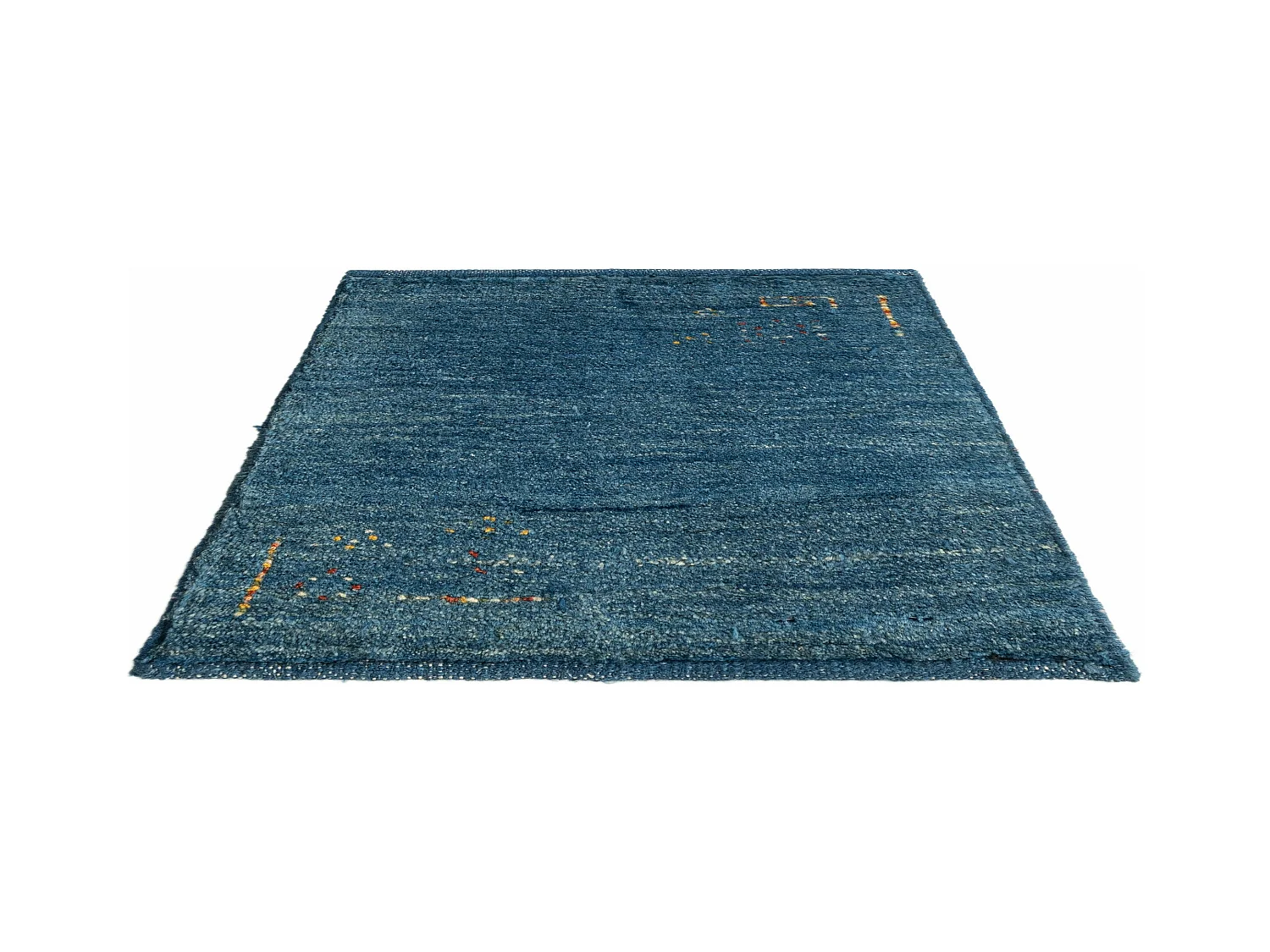 Wollteppich 45x50 Blau Gabbeh