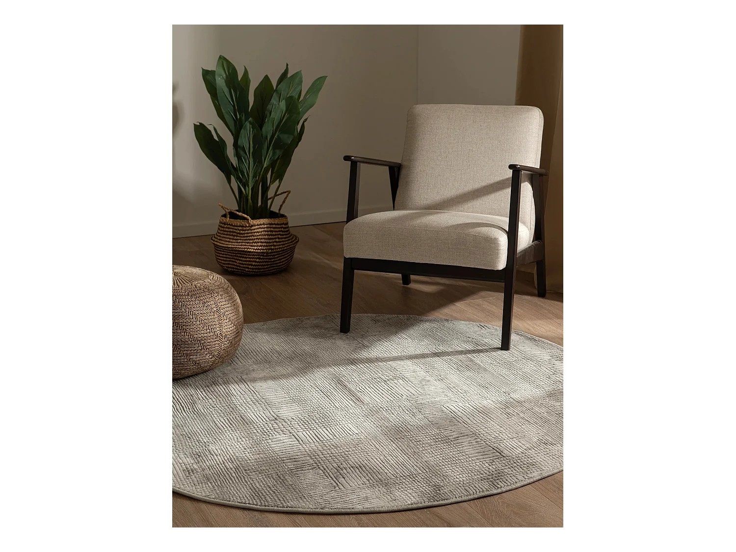 Tapis 240x240 gris Davos Flawless