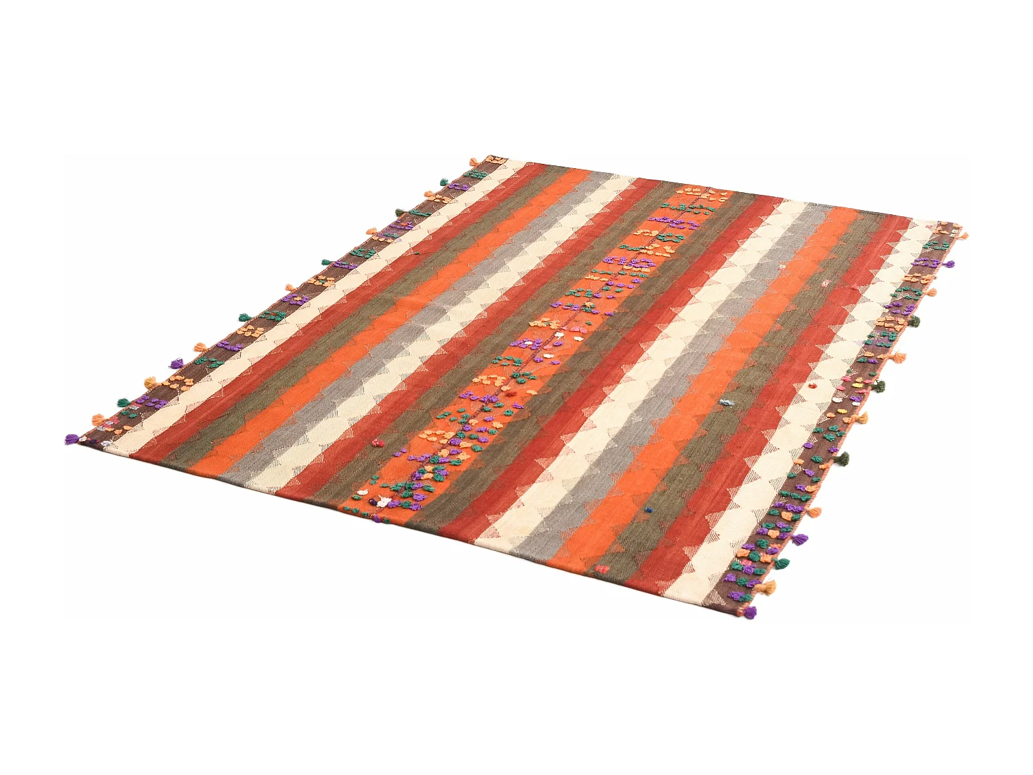 Tapis de laine 156x202 orange Jajim