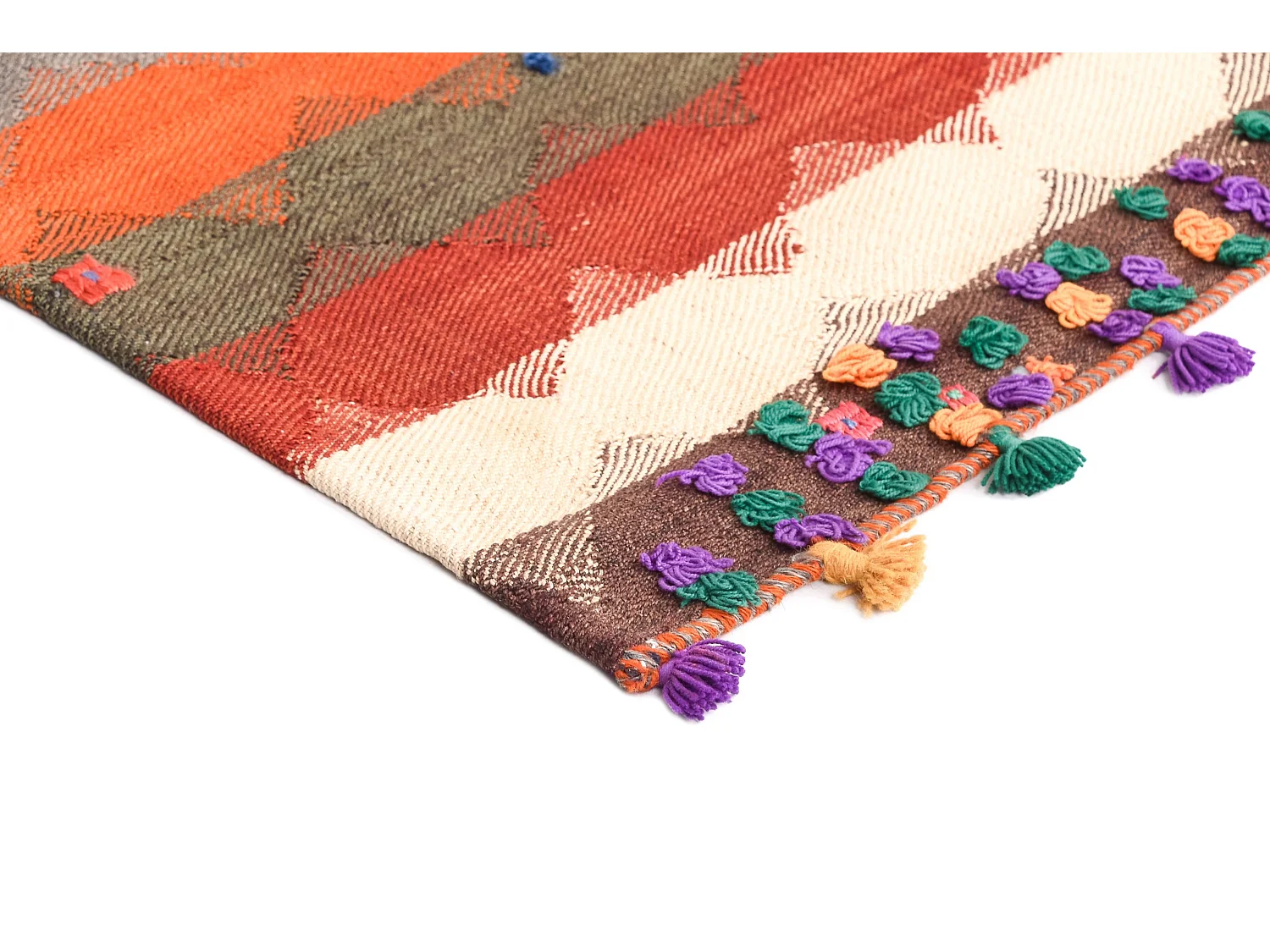 Tapis de laine 156x202 orange Jajim