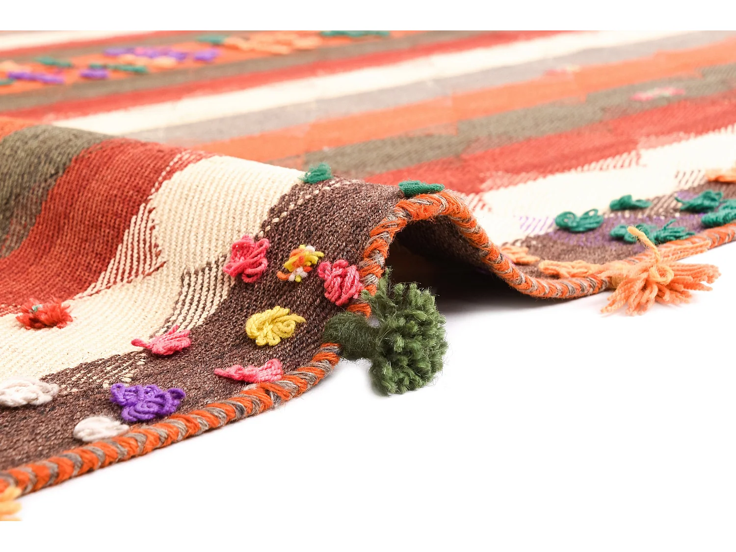 Tapis de laine 156x202 orange Jajim