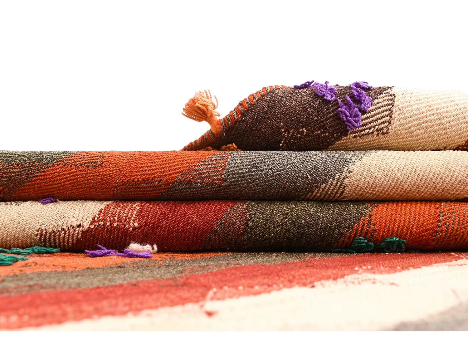 Tapis de laine 156x202 orange Jajim