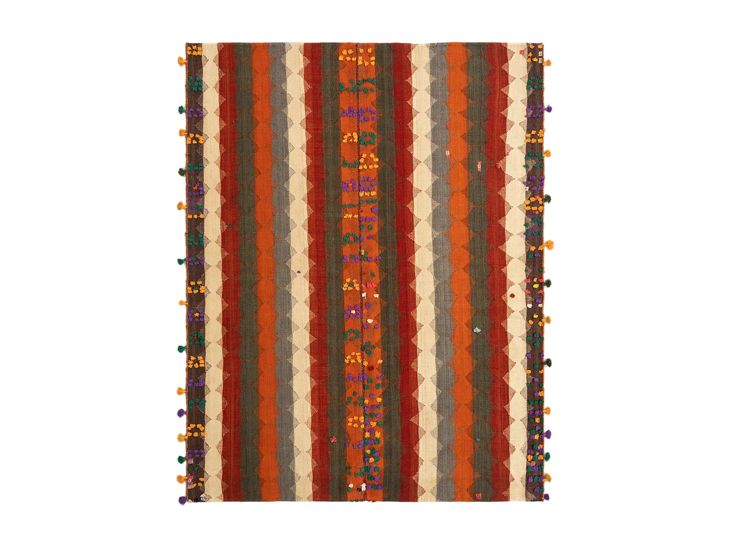 Tapis de laine 156x202 orange Jajim