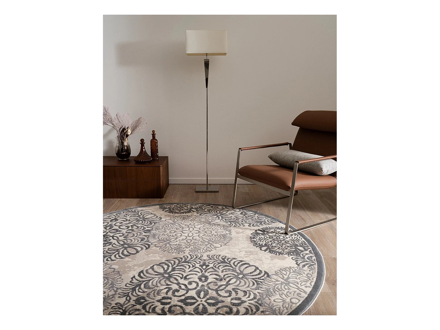Tapis 240x240 gris Bern Clouds
