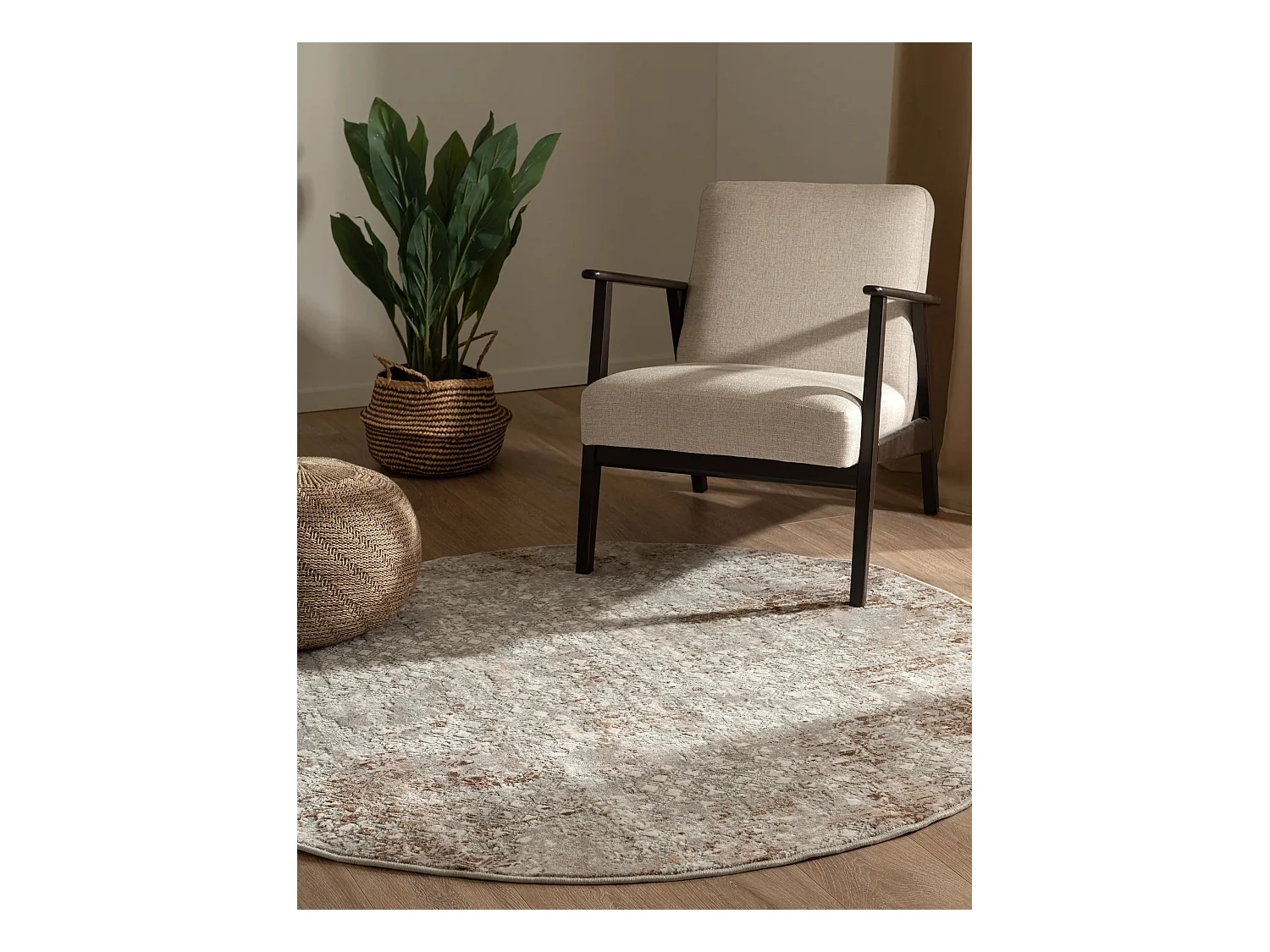 Tapis 125x125 beige Davos Magic