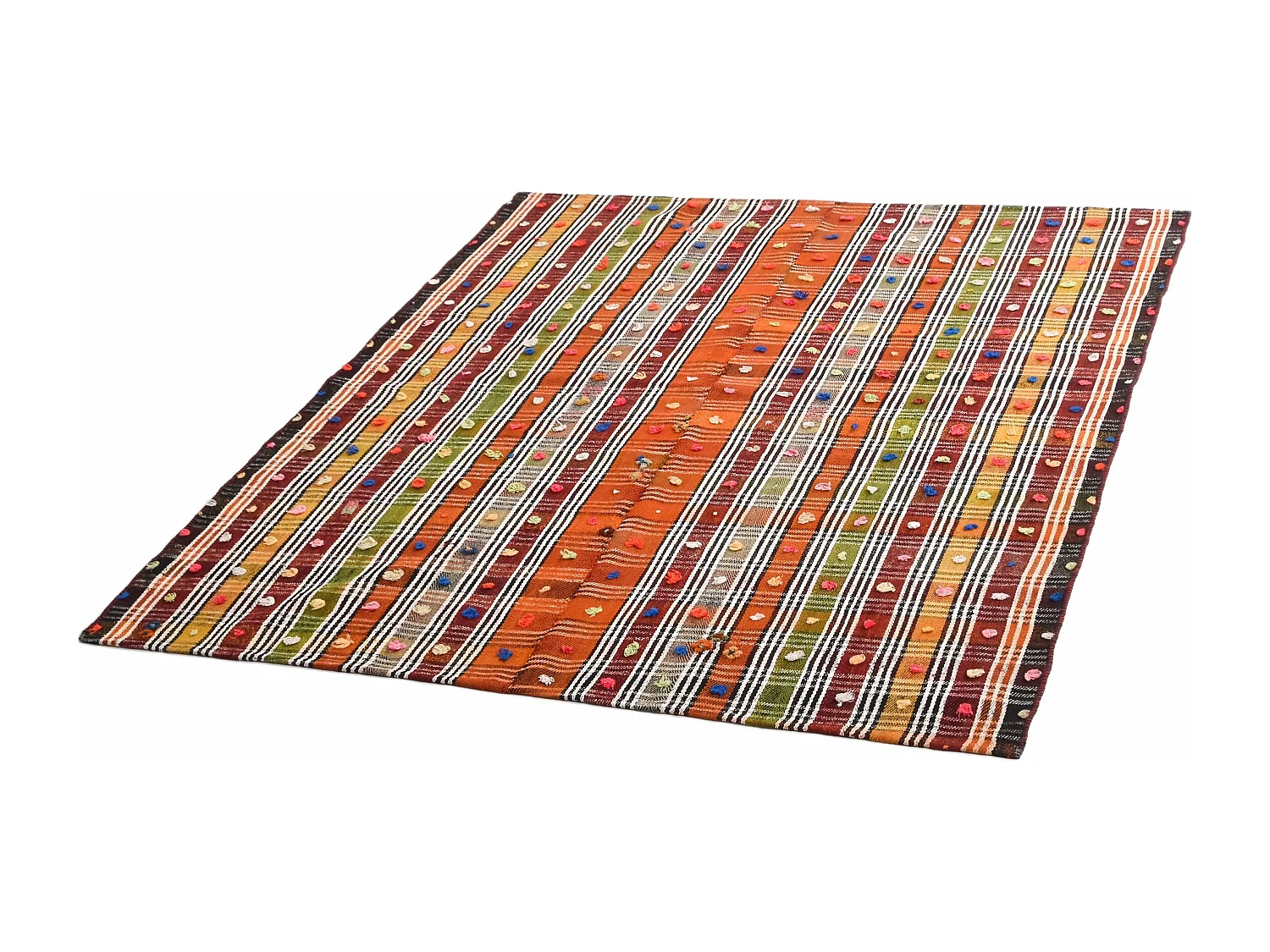 Wollteppich 158x176 Orange Jajim