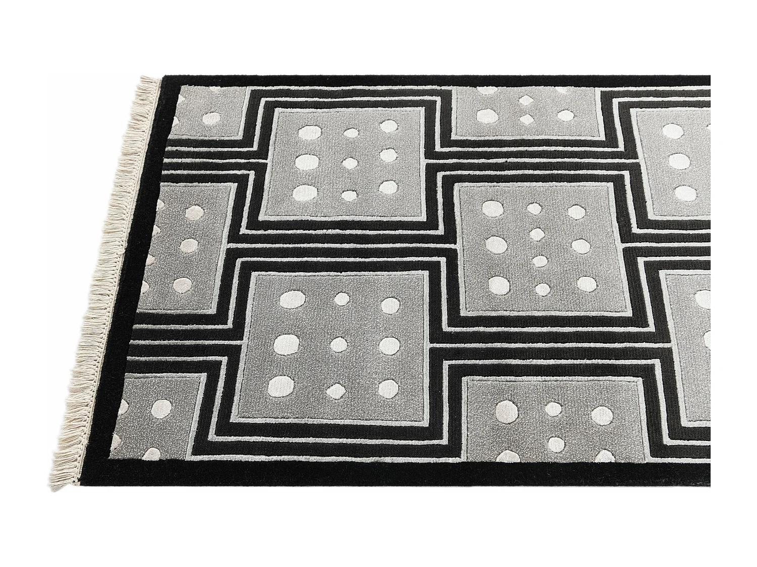 Tappeto per corridoio in lana 79x206 nero Darya