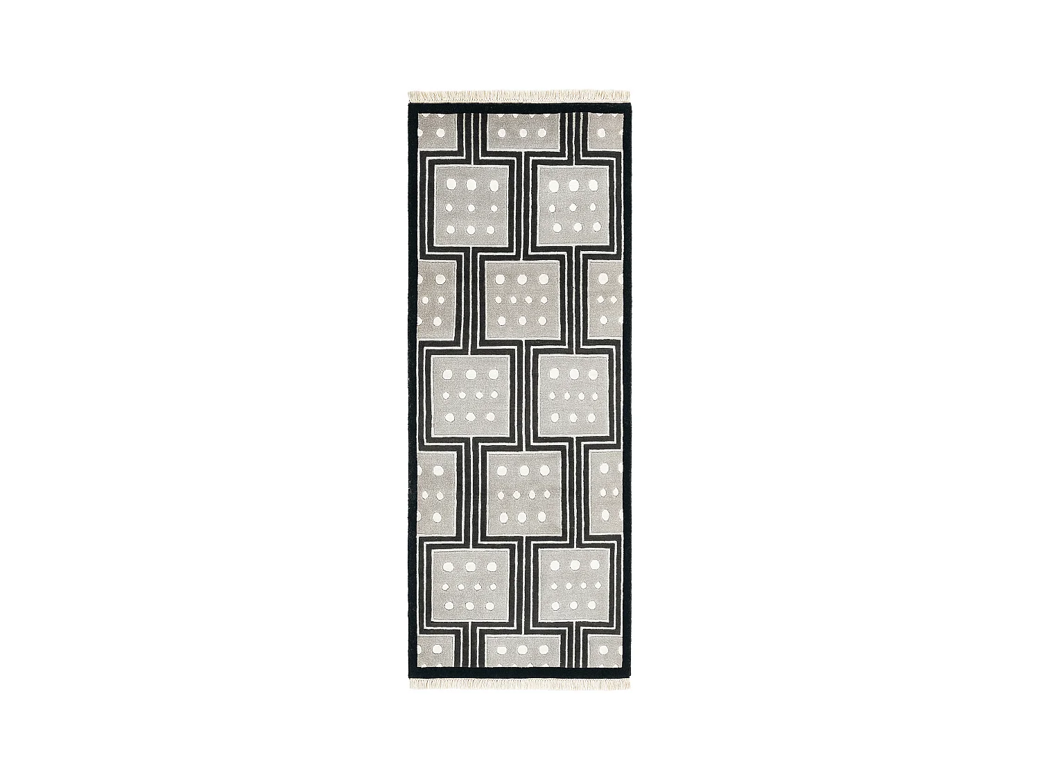 Tapis de couloir en laine 79x206 noir Darya