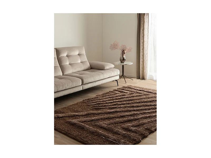 Hochflorteppich 160x245 Dunkelbraun Thun Avis