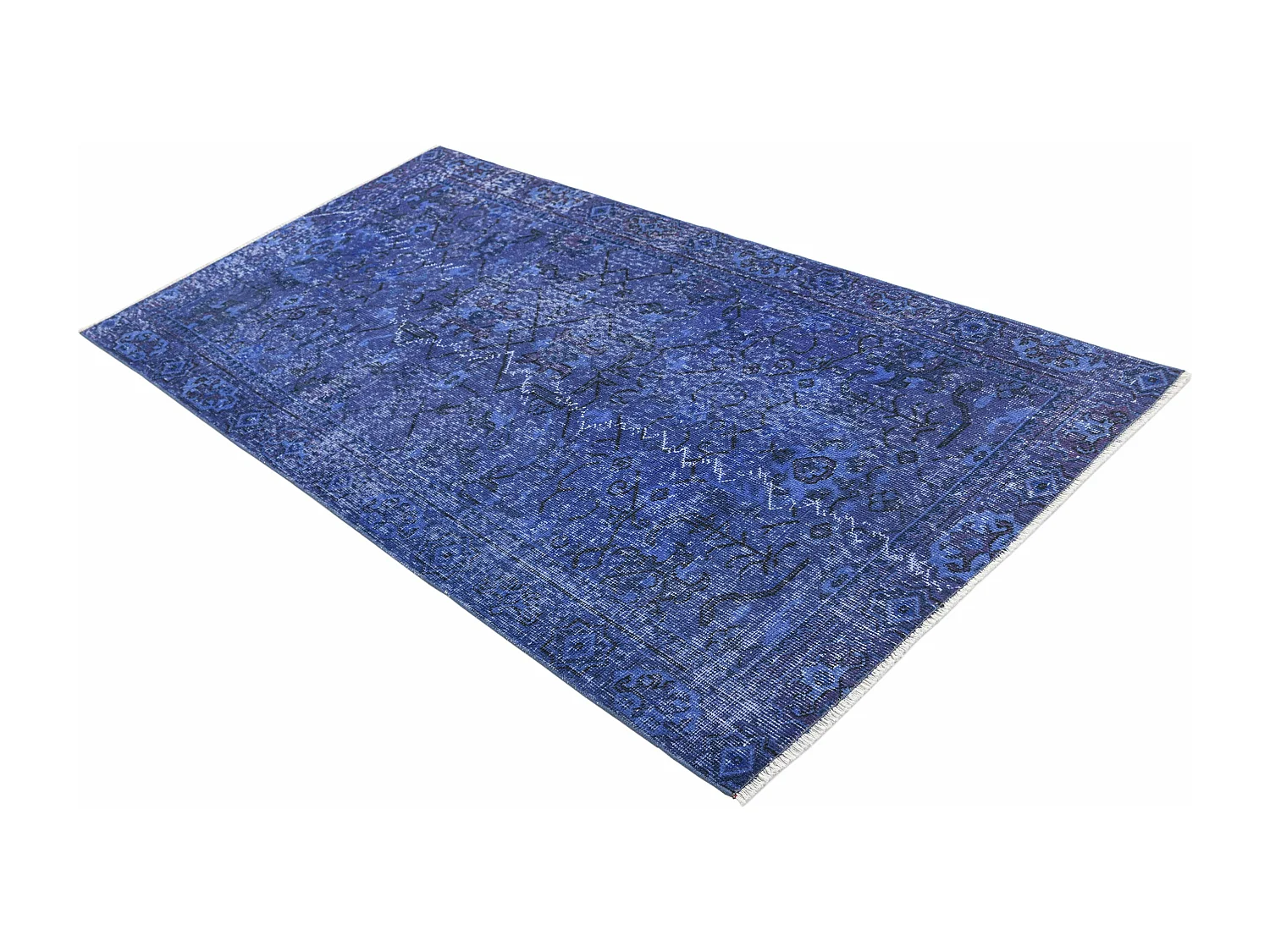Tapis de laine 99x198 Bleu Ultra Vintage