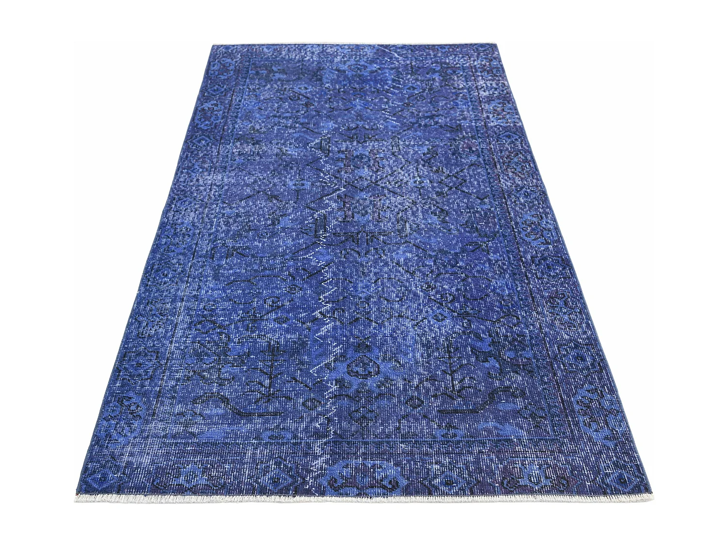 Tapis de laine 99x198 Bleu Ultra Vintage