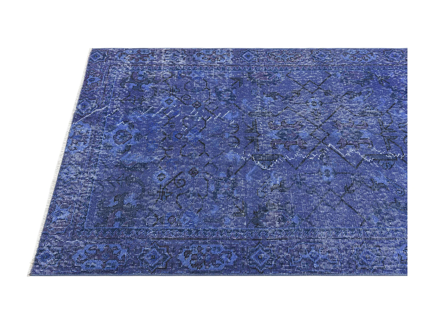 Tapis de laine 99x198 Bleu Ultra Vintage