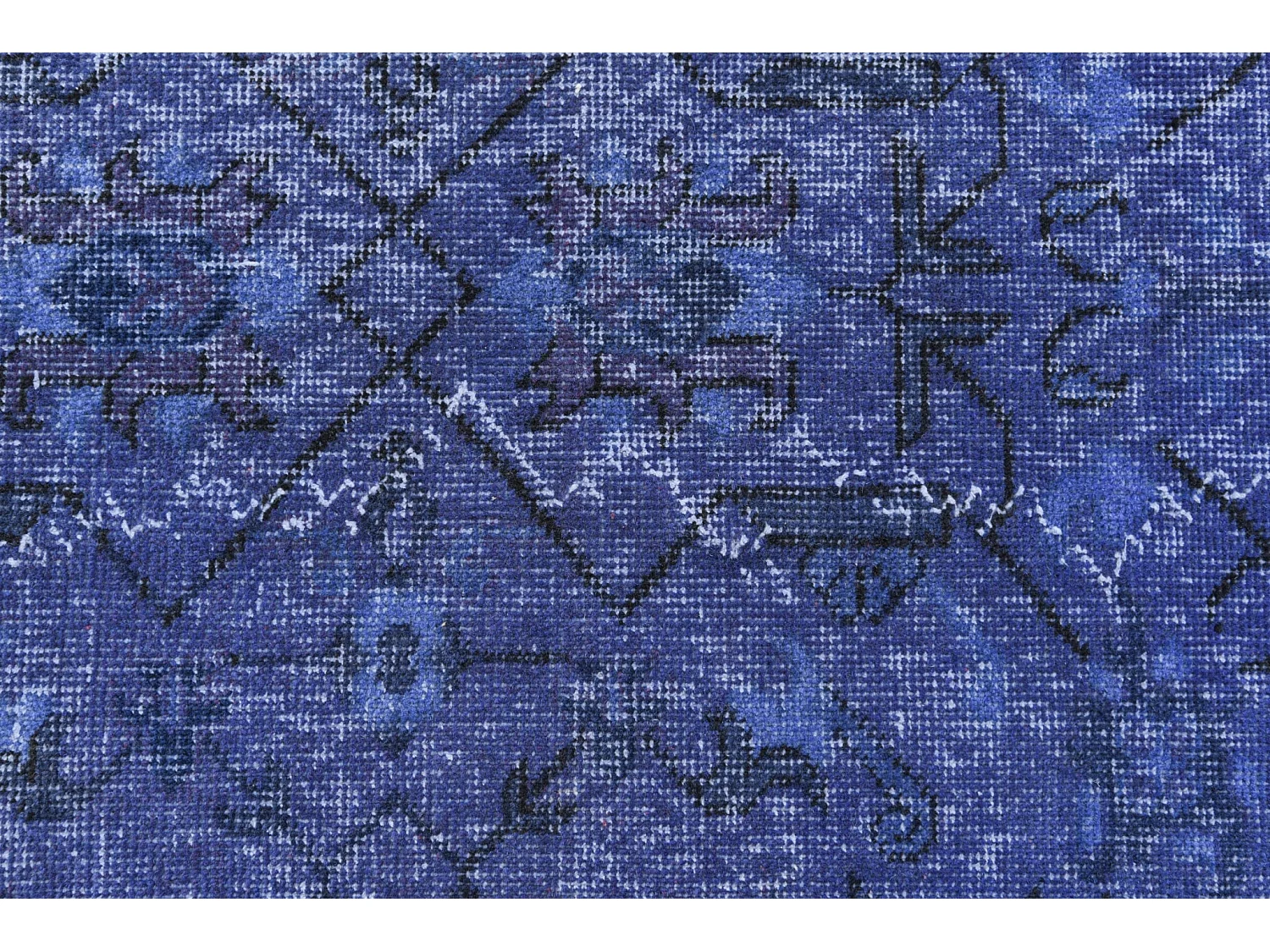 Tapis de laine 99x198 Bleu Ultra Vintage