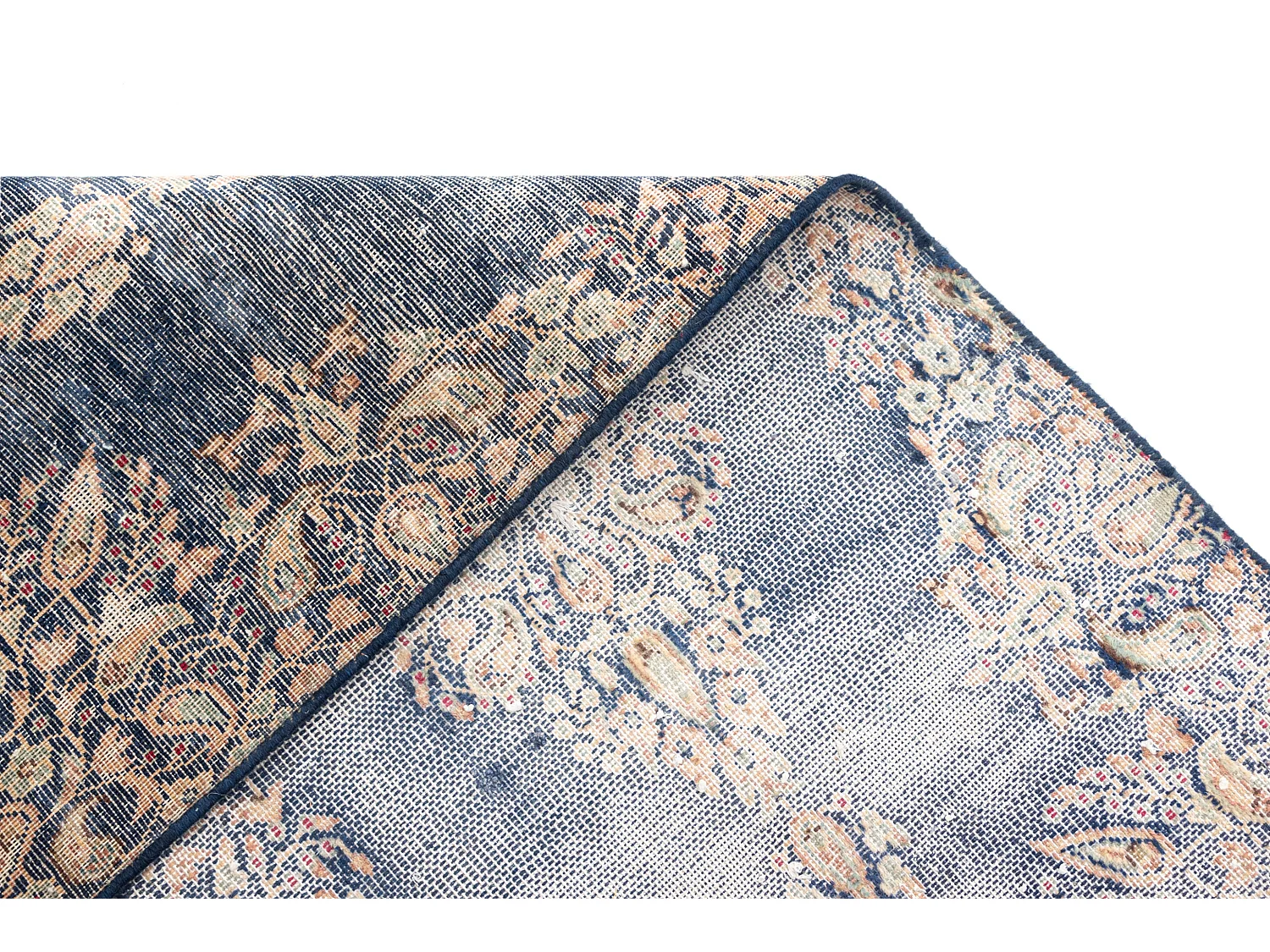 Wollteppich 54x114 Blau Vintage Royal