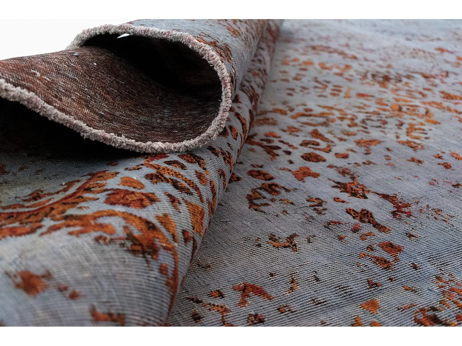 Wollteppich 190x291 Blau Vintage Royal