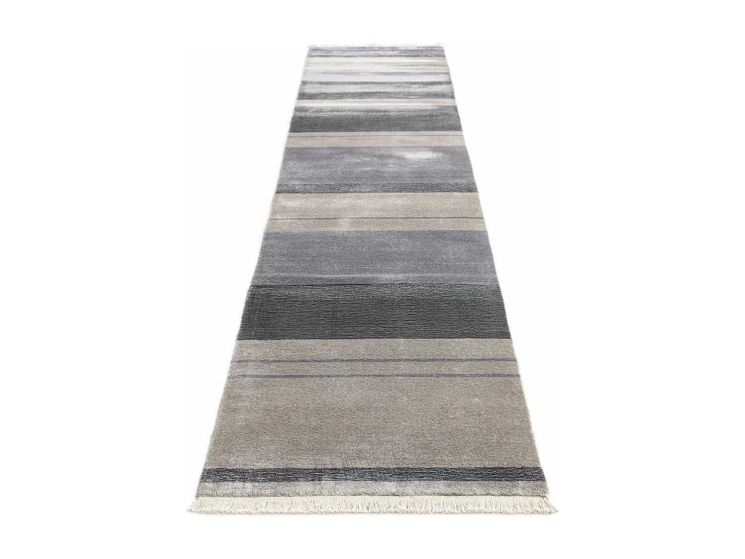 Tapis de couloir en laine 79x386 gris Darya