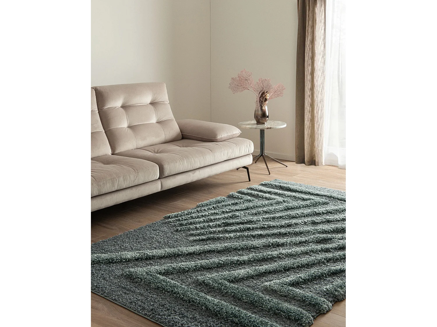 Hochflorteppich 125x185 Blau Thun Avis