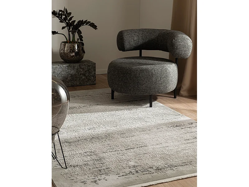 Tapis 160x245 gris noir Davos Charme