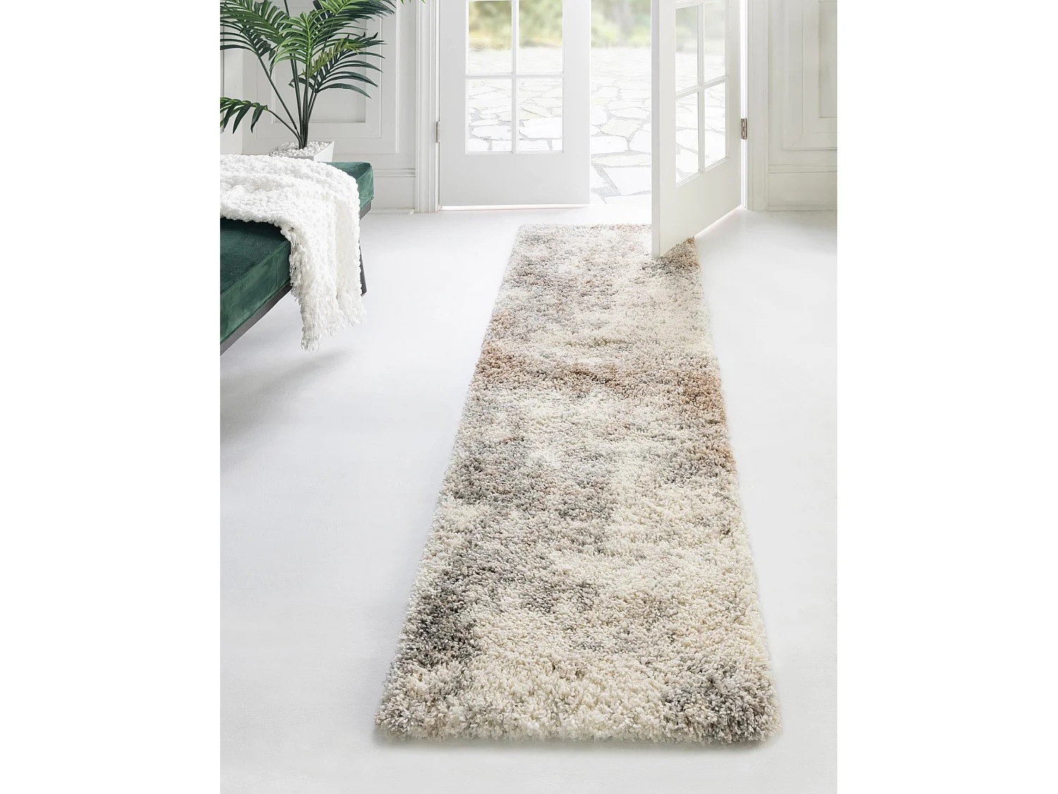 Tapis shaggy 62x120 beige - brun Lachen Haze