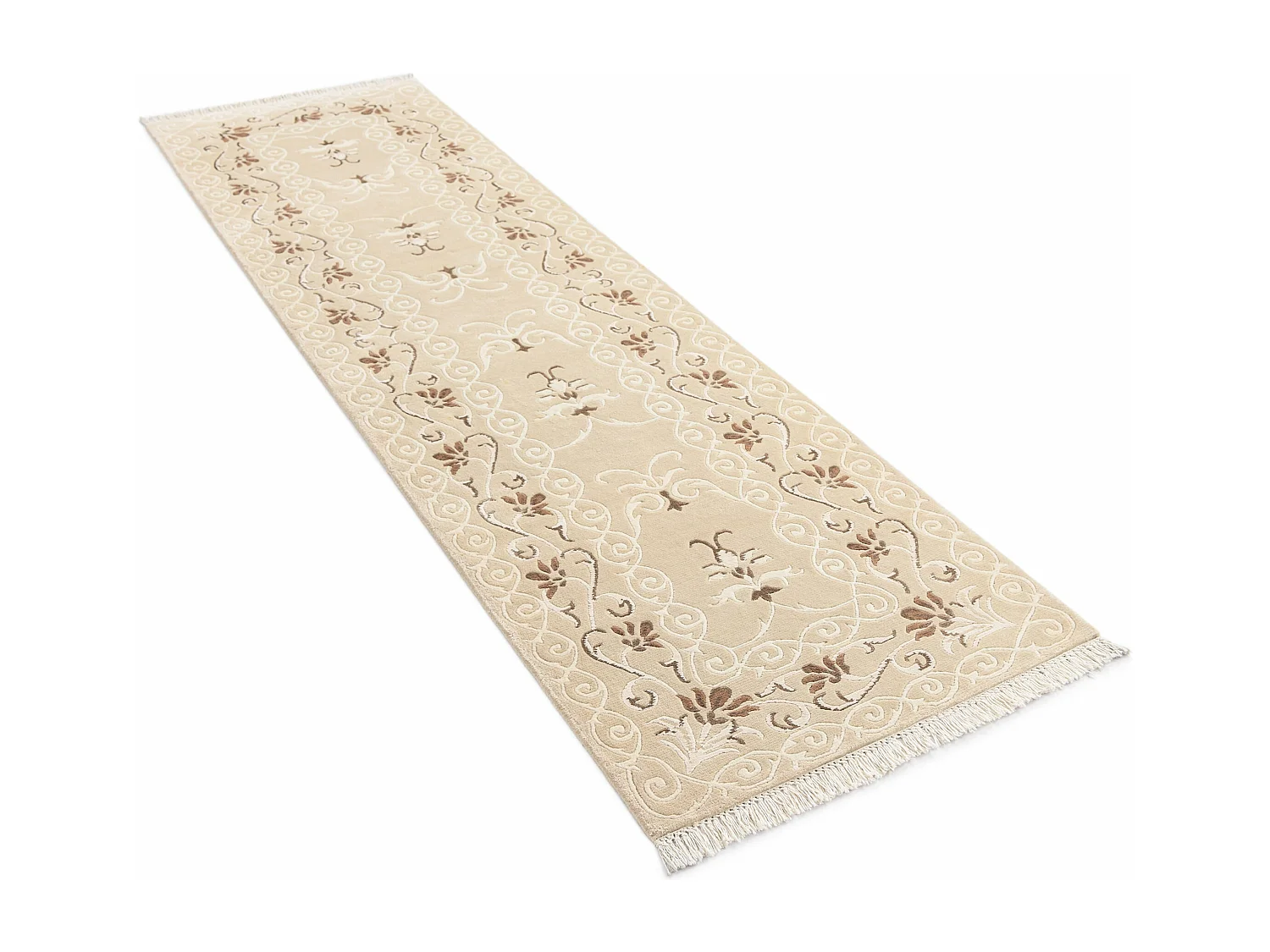 Tapis de couloir en laine 81x302 brun Darya
