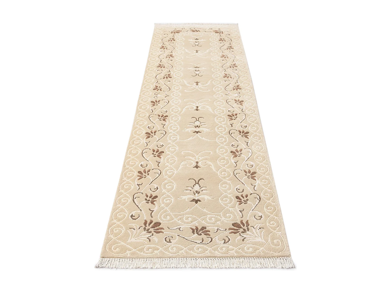 Tapis de couloir en laine 81x302 brun Darya