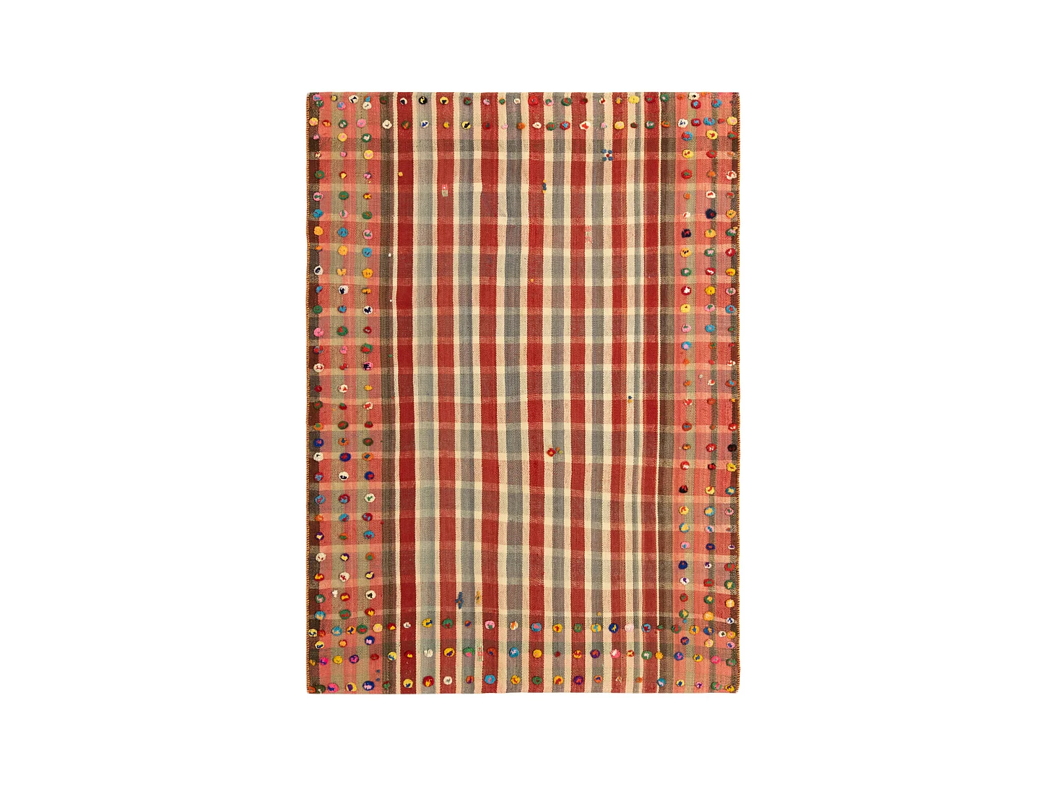 Tapis de laine 144x203 rouge Jajim