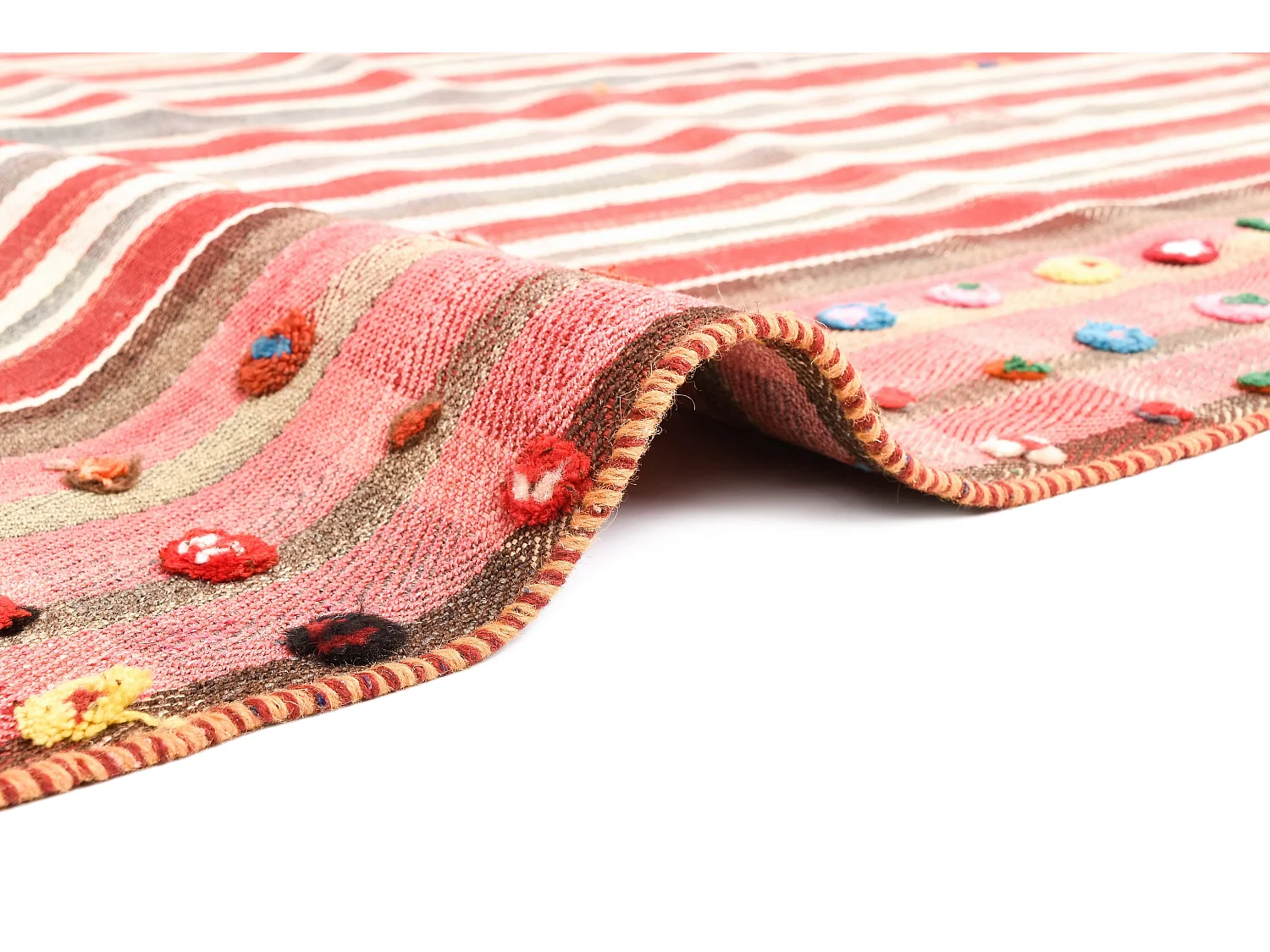 Tapis de laine 144x203 rouge Jajim